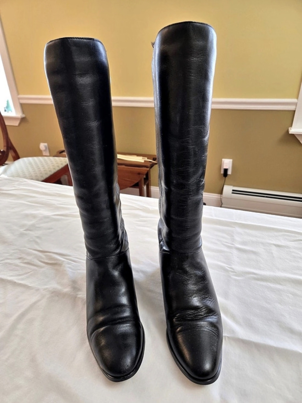 Black Knee High Heeled Boots